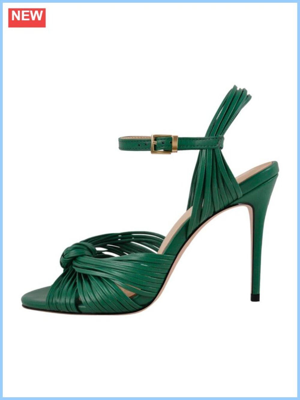 Strappy High Heel Sandals Stiletto Heels with Braided Knot Design Ankle Strap